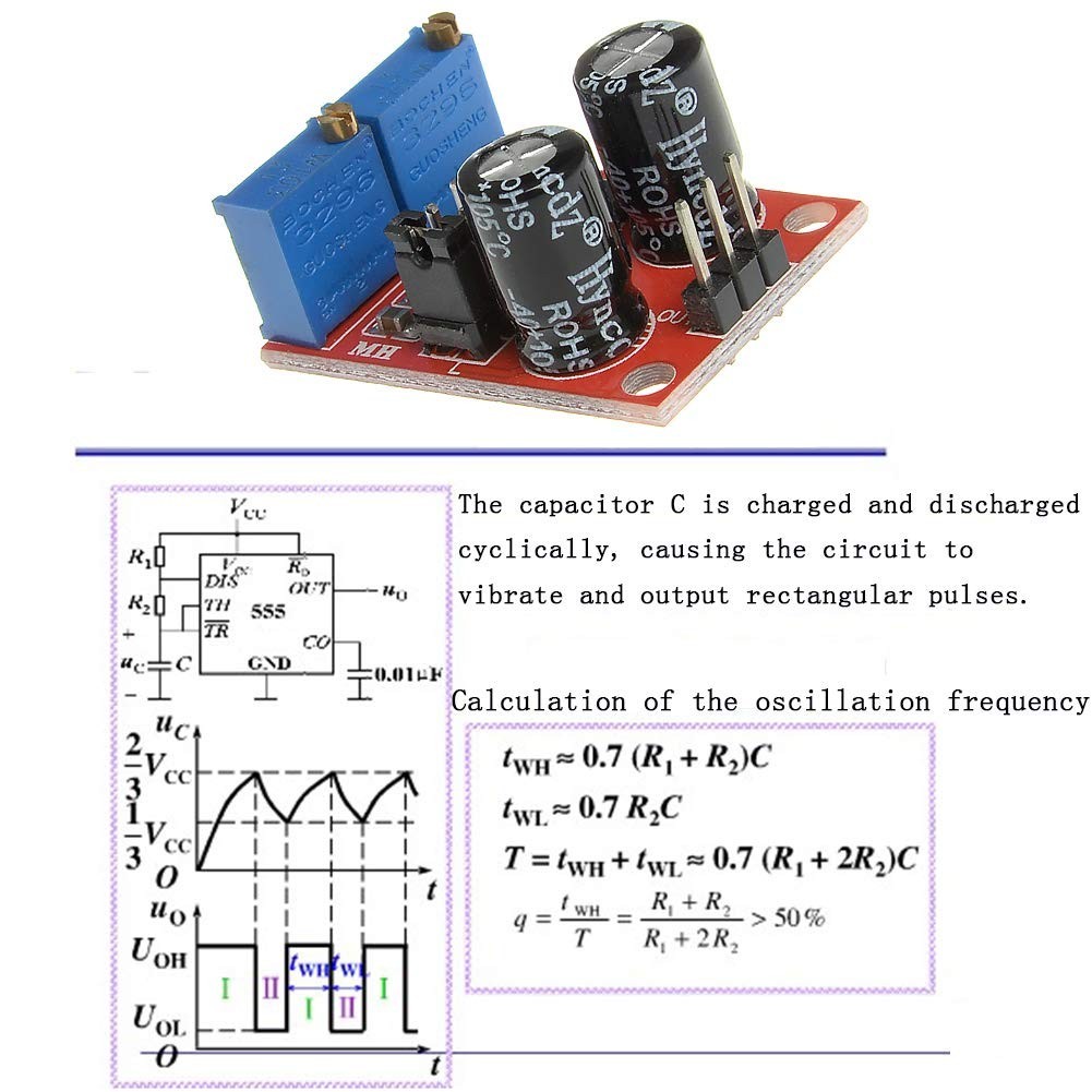 5PCS NE555 Frequency Adjustable Signal Generators; Compact & Lightweight Design