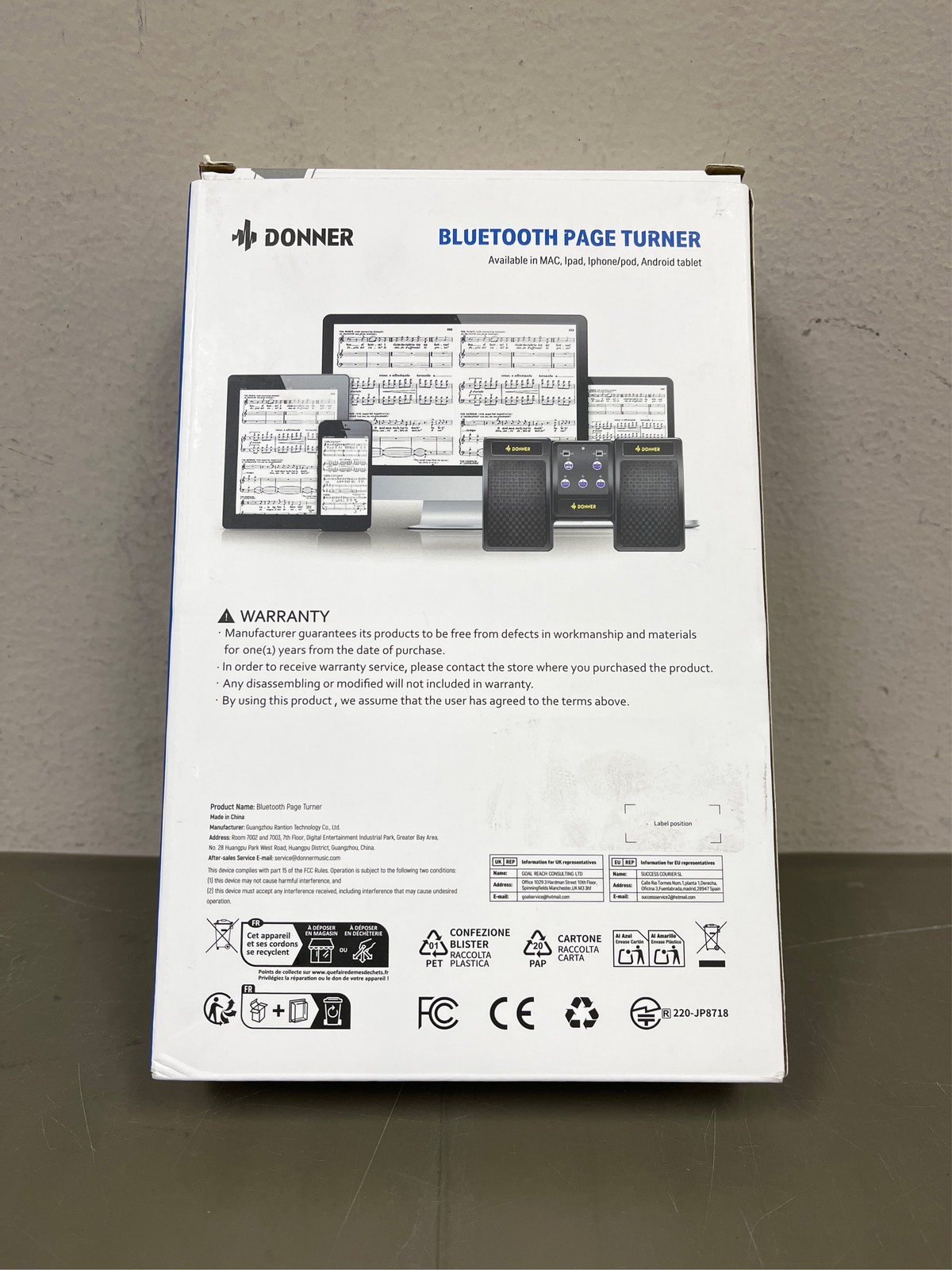 Donner Bluetooth Page Turner Pedal for iPad 1