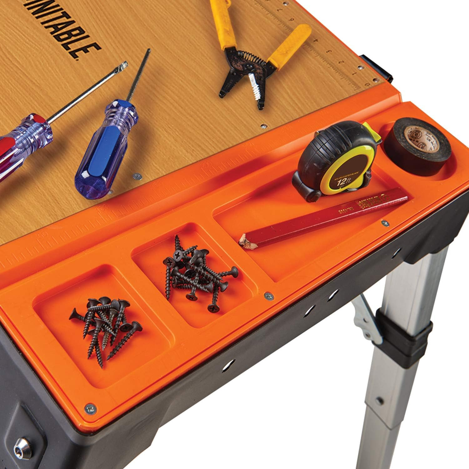 30146A 4 in 1 Portable Workbench Work Table Dolly Scaffold and Creeper Adjustab