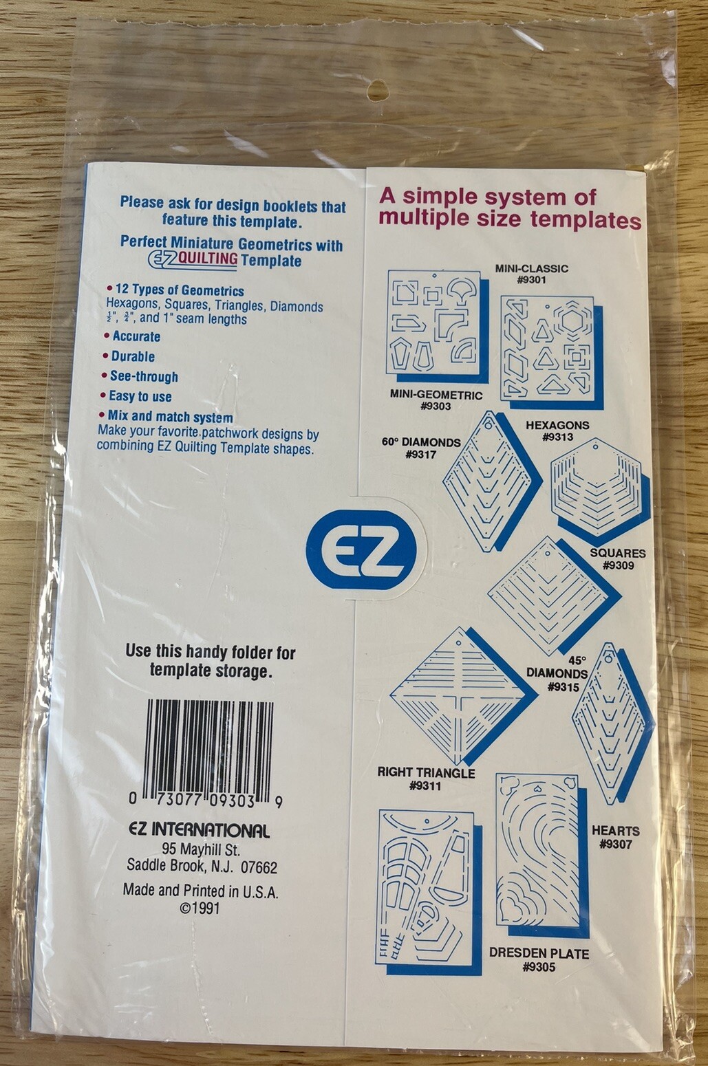 EZ Quilting Template Mini Geometrics by Marti Michell 9303 New