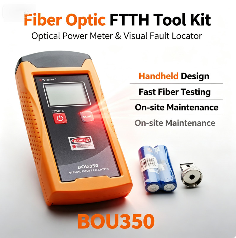350C Handheld FTTH Fiber Optic Tool Kit | Optical Power Meter & Visual Fault Loc