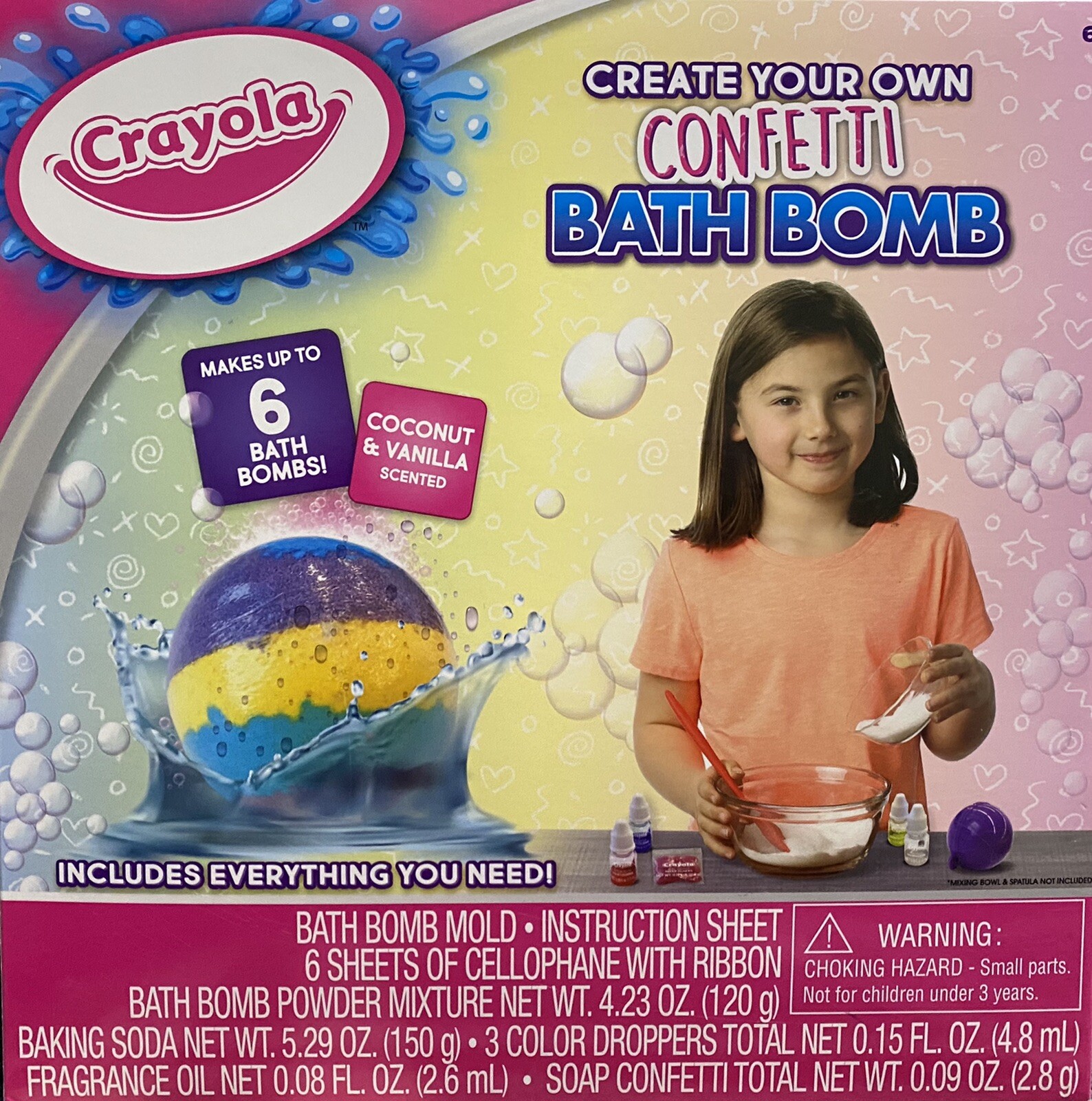 Crayola Create Your Own Confetti Bath Bomb - Kids Make Your Bath Bomb - NEW