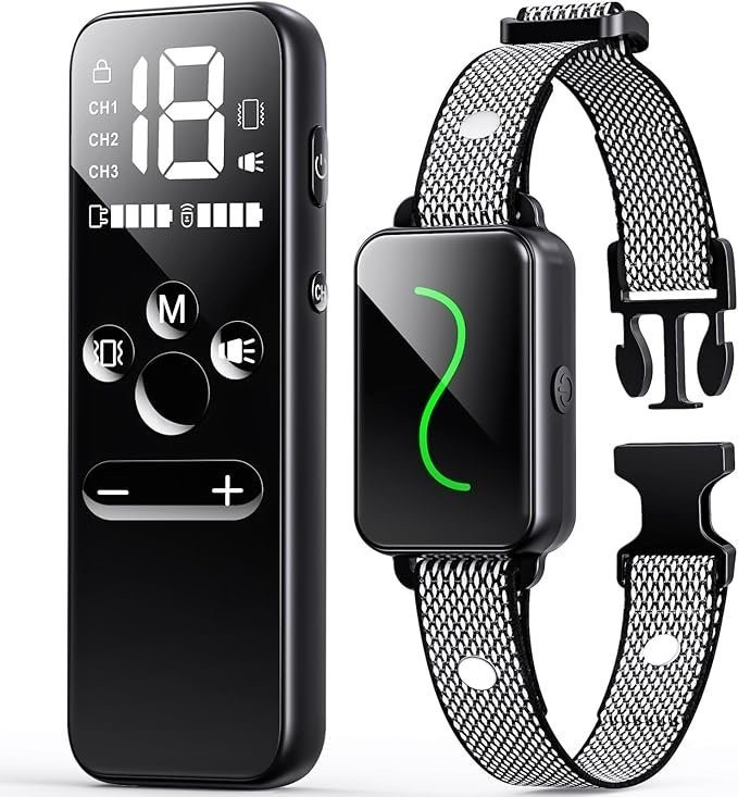 Dog Shock Collar, Dog Training Collar with Remote, IPX7 Waterproof with 3 Traini
