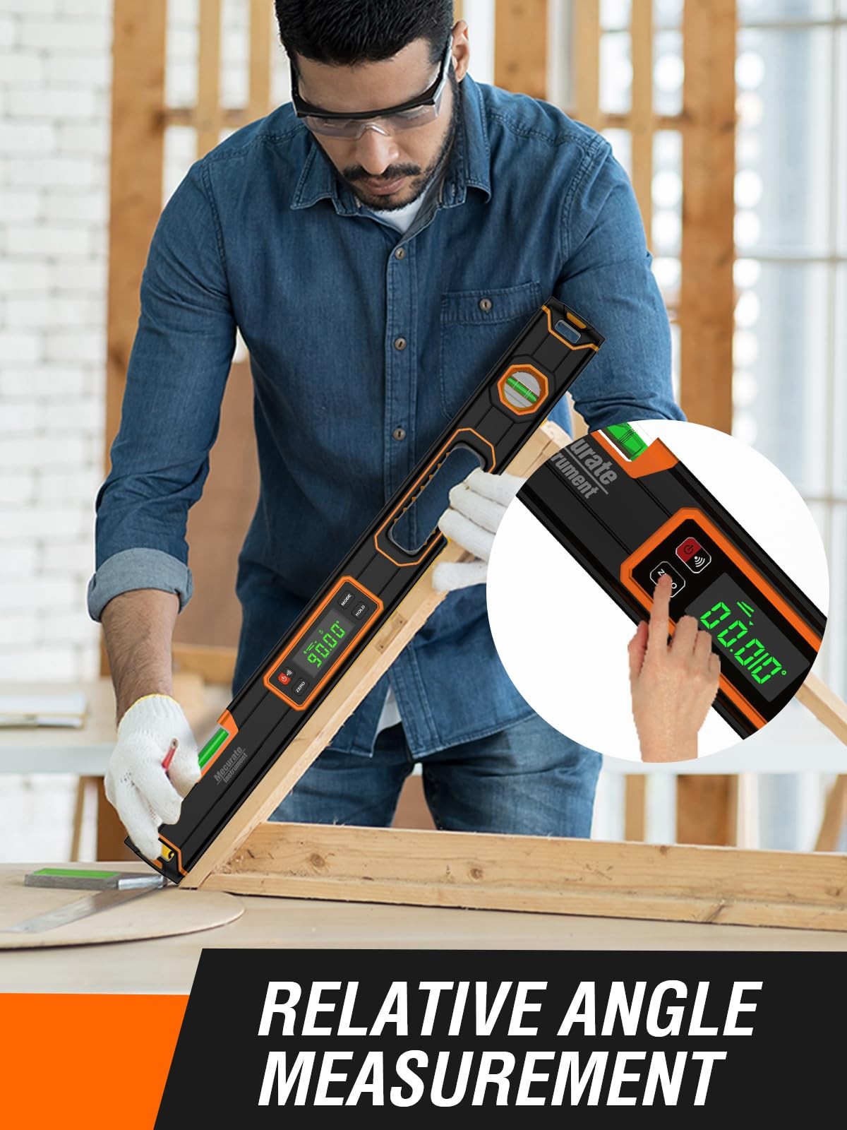 Mecurate 24-Inch Digital Level, Professional Orange