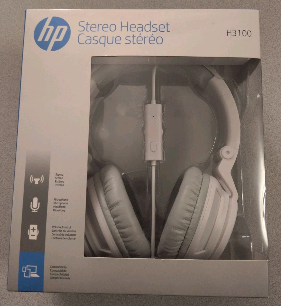 HP Stereo Headset, H3100, In Box, White, Wired Analog Jack, Free Shipping