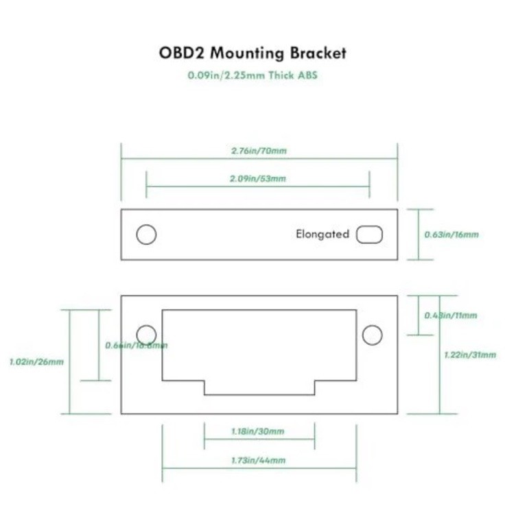 Lot of 2 OBD2 Under Dash Mounting Brackets
