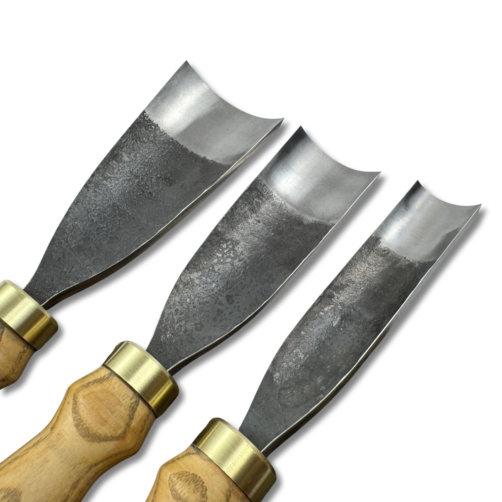 Wood Carving Gouges – Hand-Forged 52100 Steel Blades, Ash Handles, Custom Sizes