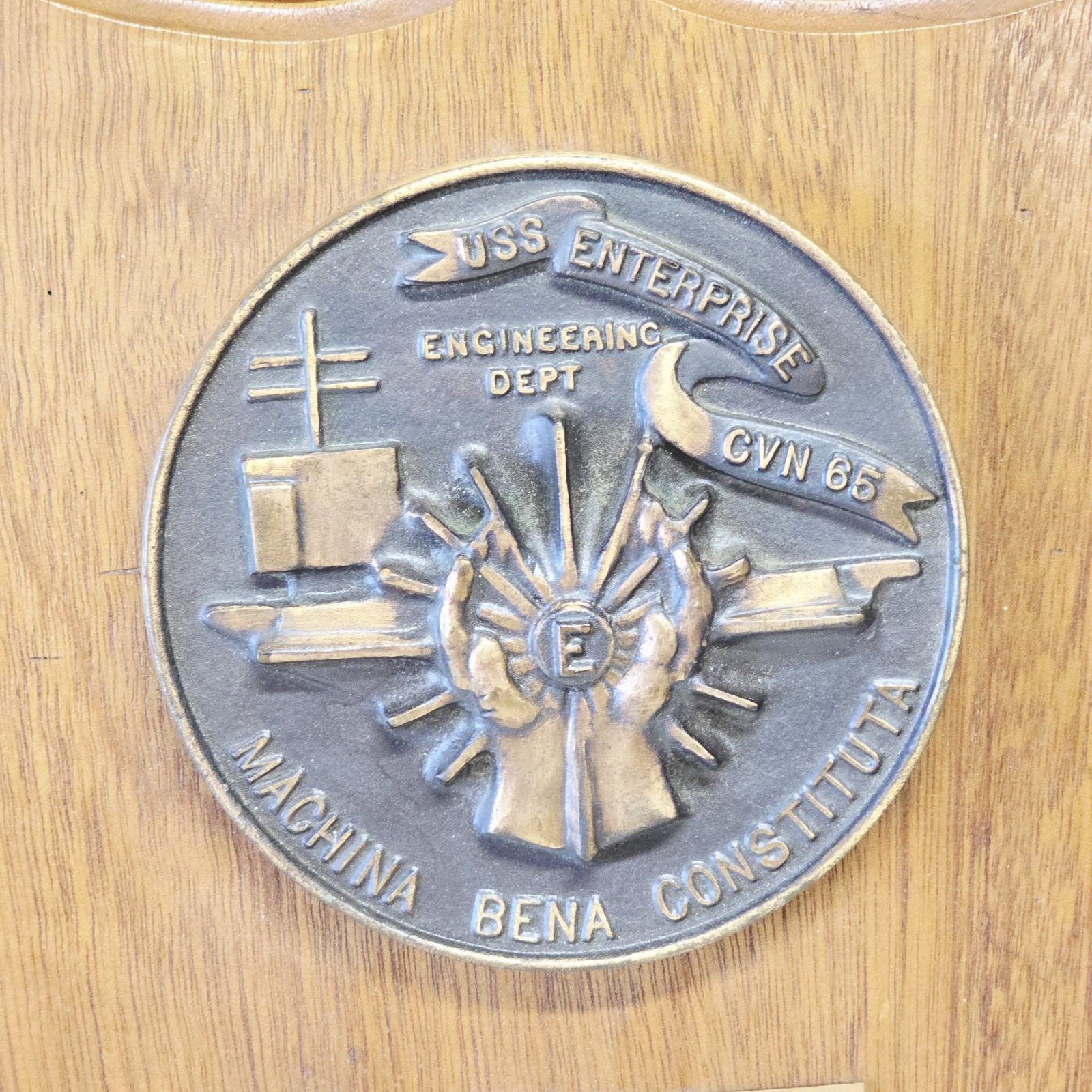 USS Enterprise (CVN-65) Solid Bronze Brass Medallion Plaque Large Heavy