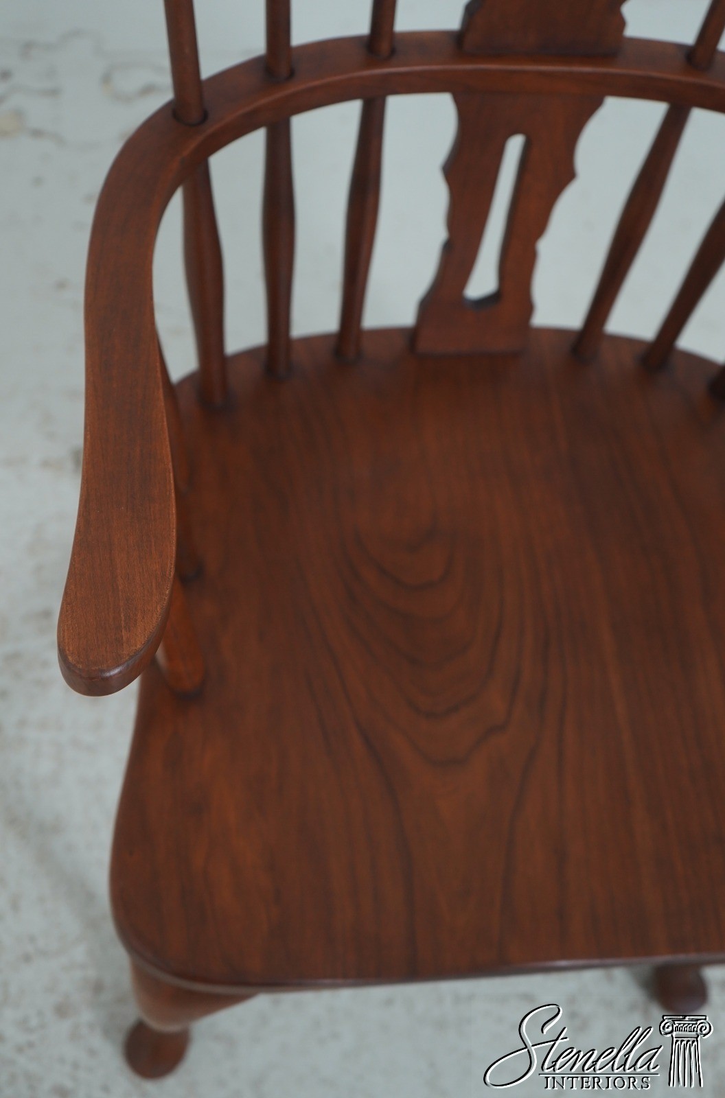 L71863: Set of 6 Solid Cherry Brace Back Windsor Chairs