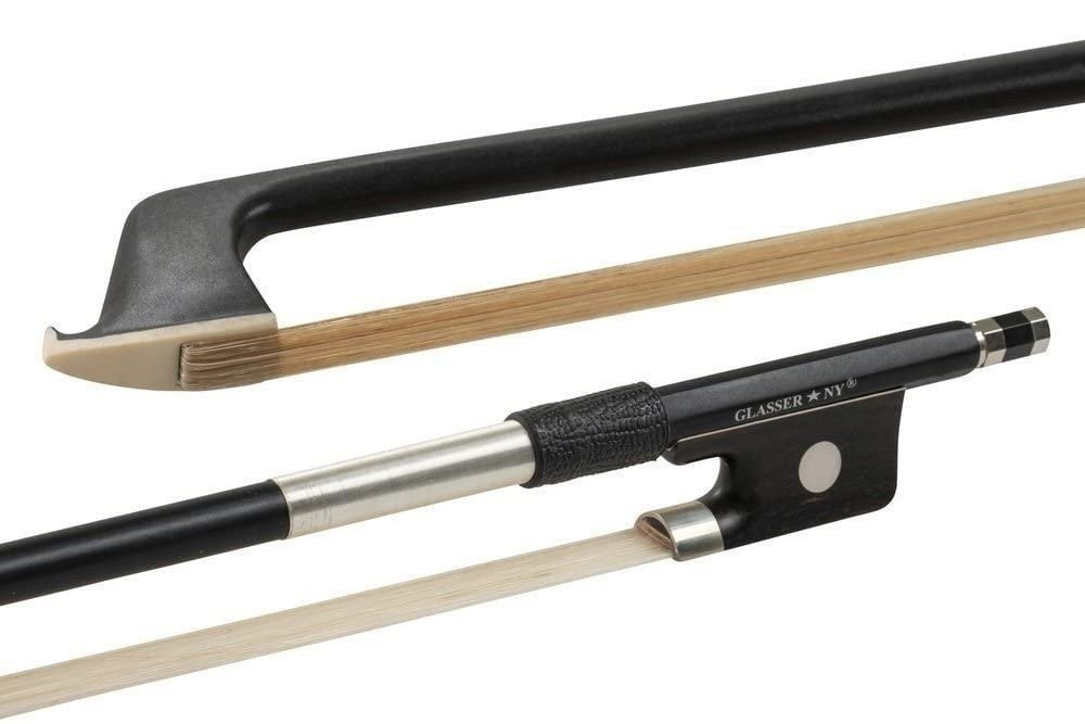 VIOLA BOW CARBON COMPOSITE, HALF-LINED EBONY FROG, NICKEL WIRE GRIP - 4/4
