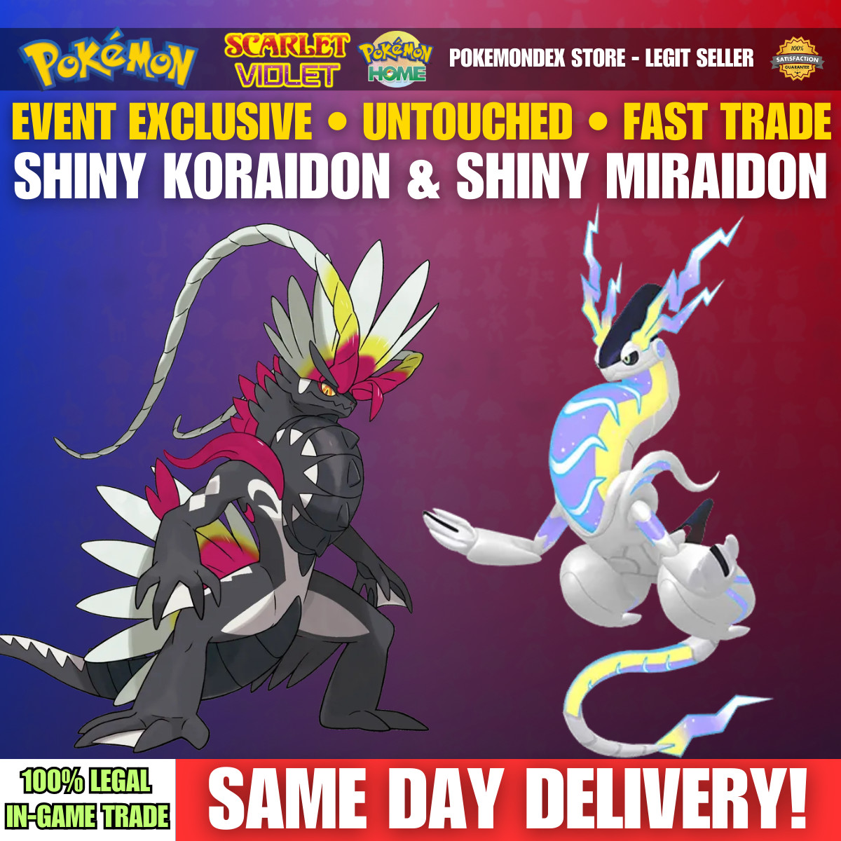 Pokemon SCARLET & VIOLET ✨ SHINY KORAIDON & SHINY MIRAIDON ✨ EXCLUSIVE ✨