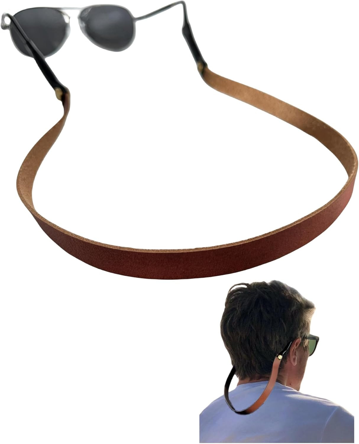 Full-Grain Leather Glasses Strap Handmade Sports Sunglasses Eyeglasses Holders a