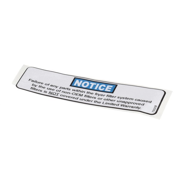 HENNY PENNY 75025 LABEL OEM 8.7"x5.85" Non-Stock