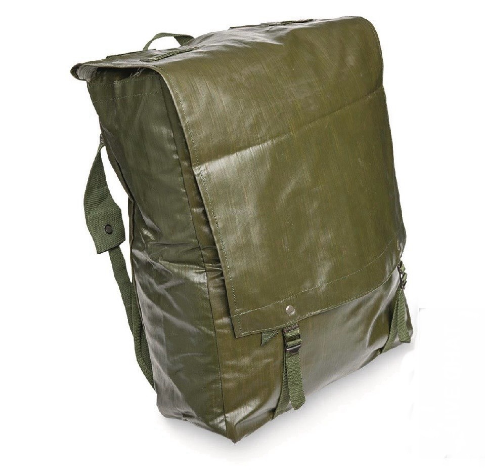 Vintage 1984 Swiss Army Military Rubberized Waterproof Leather Big Backpack Rare