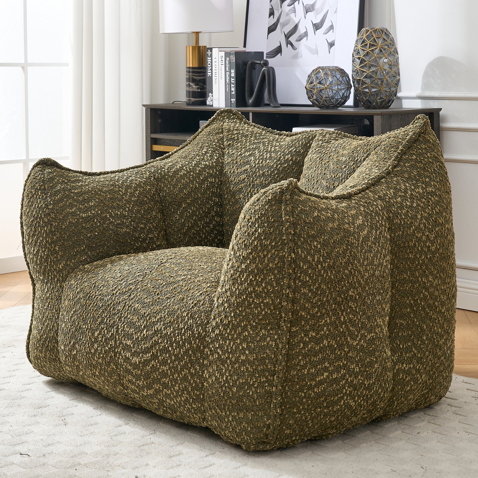 Sofa chairs with highly resilient foam for living rooms and bedrooms Olive Green