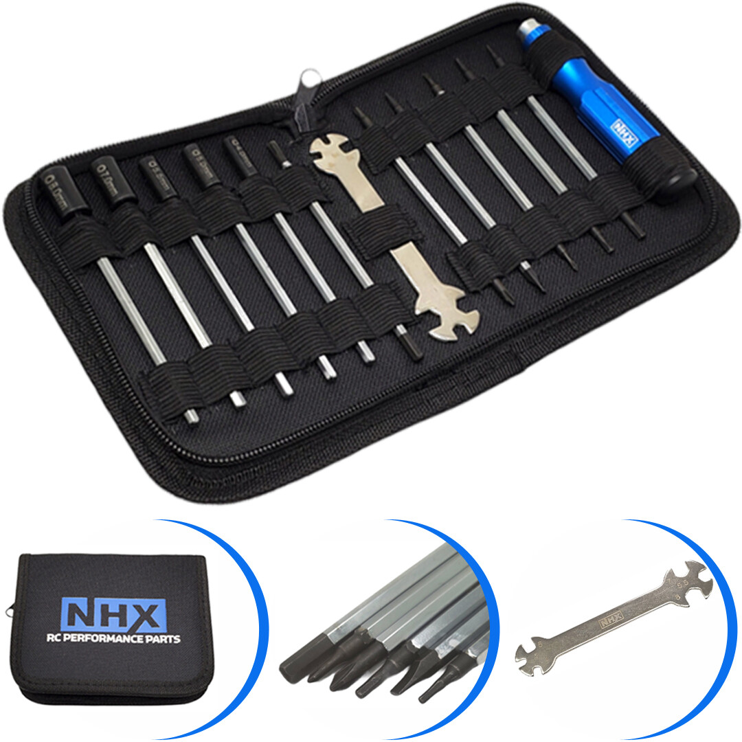 NHX RC Hex & Nut Drivers Tool Kit w/ Case : Traxxas Slash / Rustler / Bandit