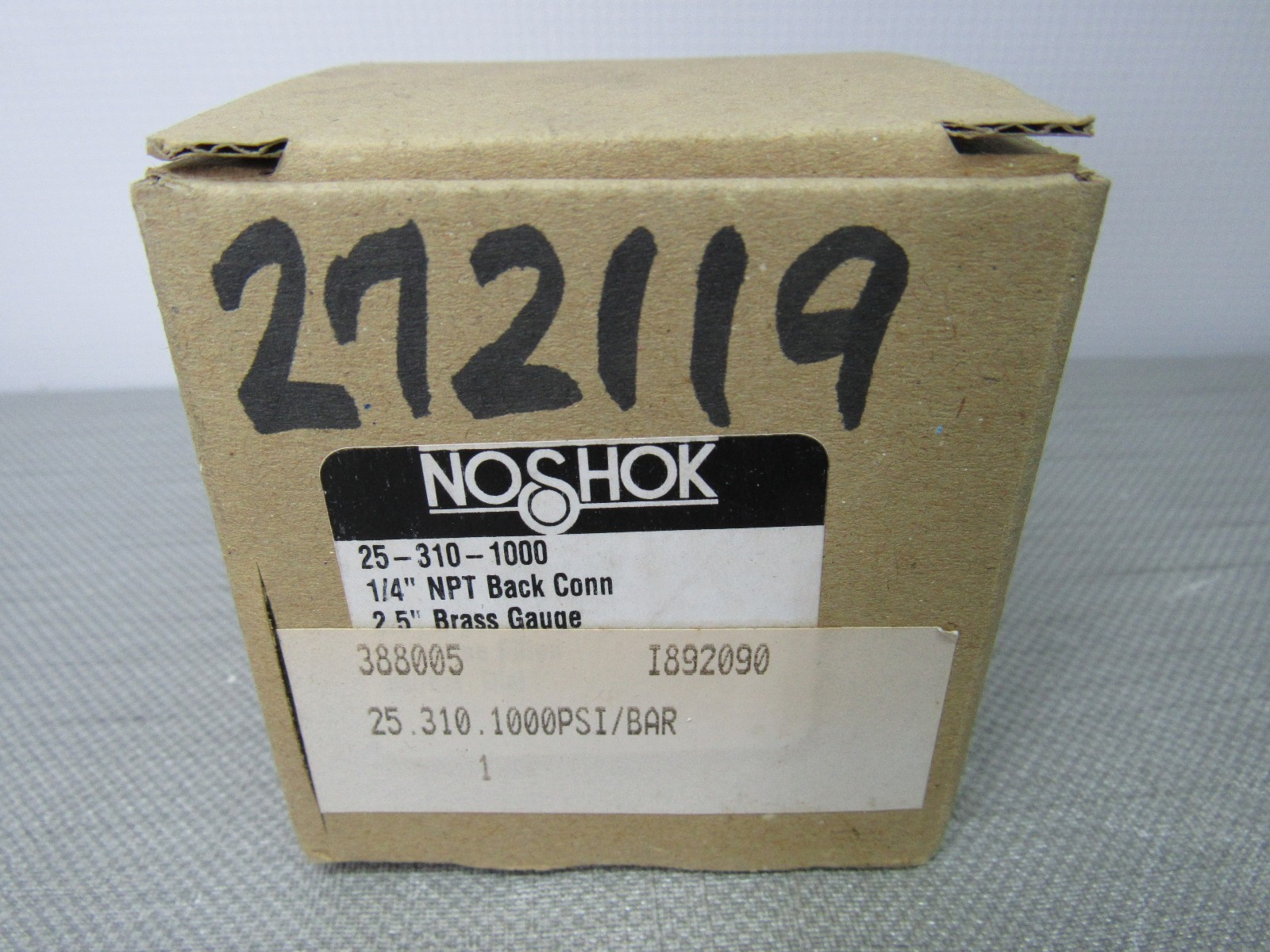 Noshok 25-310-1000 PSI 1/4'' NPT Back Conn
