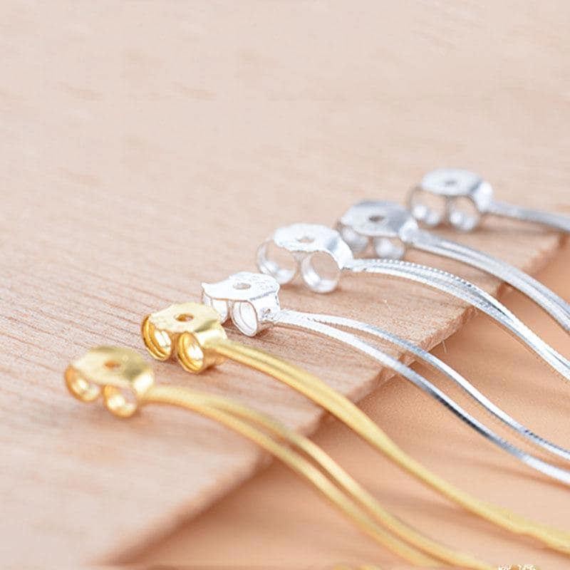 1 Pair Solid Silver Tassel Earrings Back, S925 Ready to Use Earrings Supply YXY