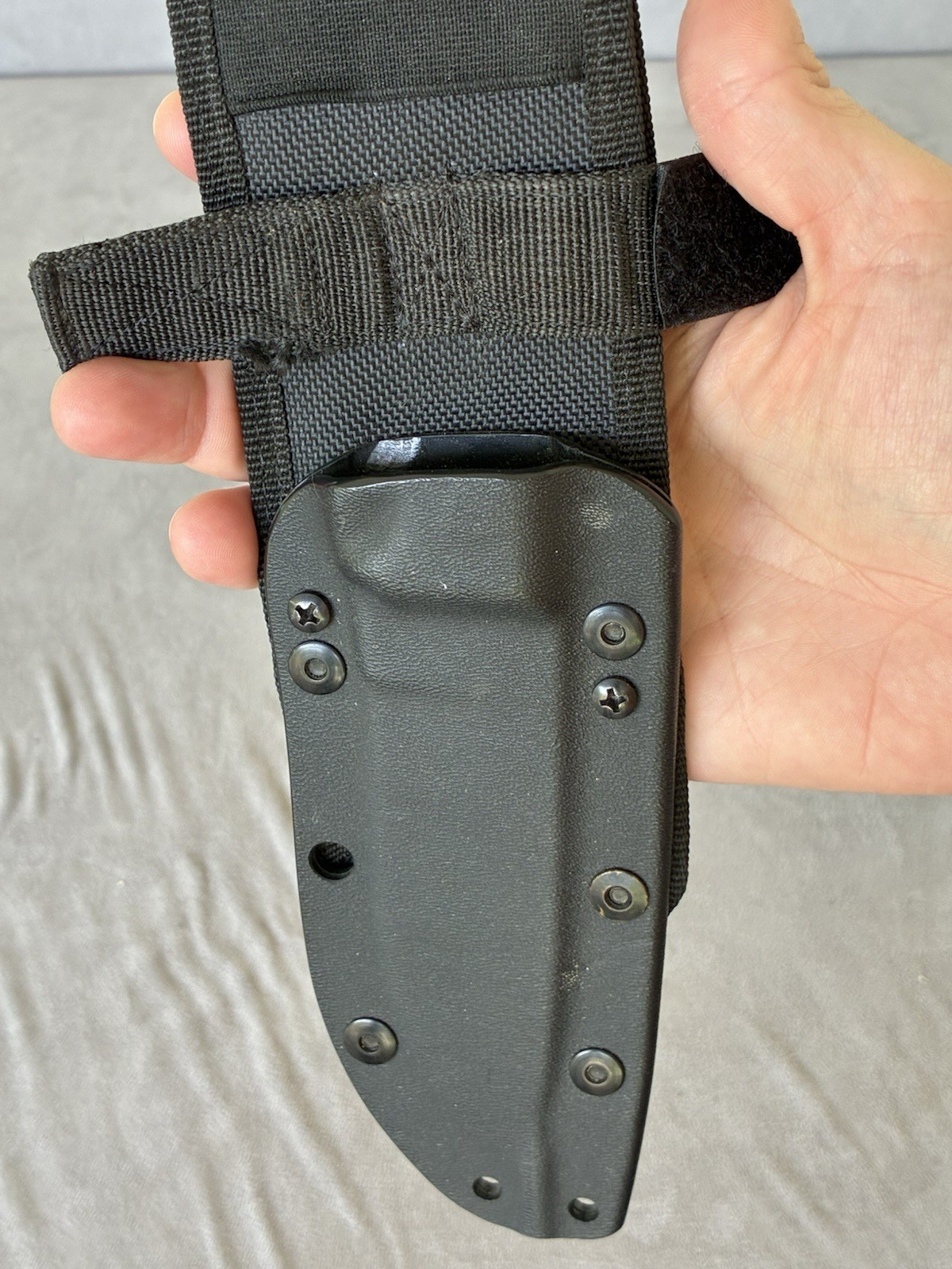 Tactical Knife Sheath w/ Belt Loop Black Kydex Nylon MOLLE Compatible