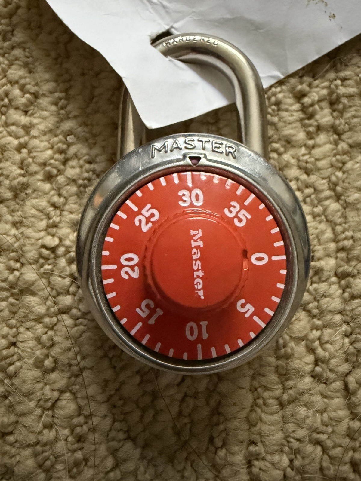 Master Lock 1525 V617 Combination Lock Orange Dial w/combination