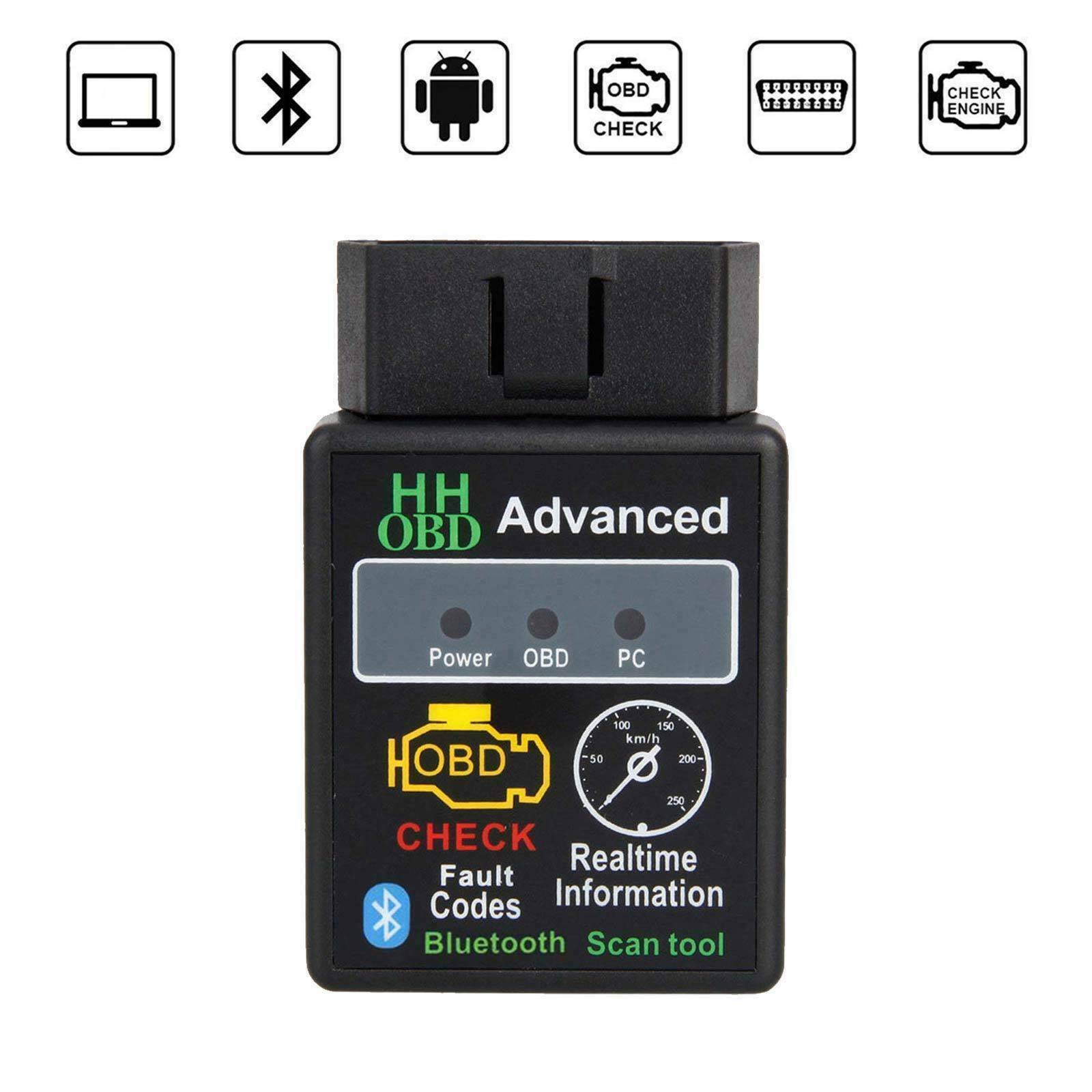 100% Bluetooth OBD2 Scanner Adapter, Wireless Detection Code Reader OBD II