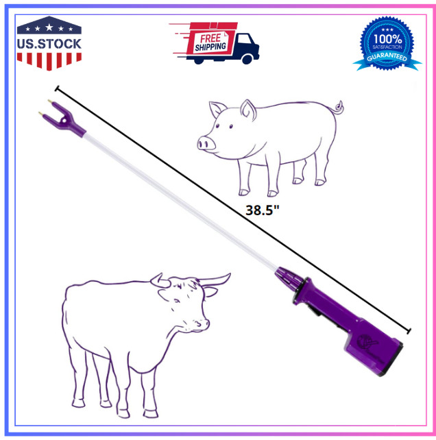 Purple Rechargeable Livestock Prod Waterproof Cattle Prod Hot Shot Felixible