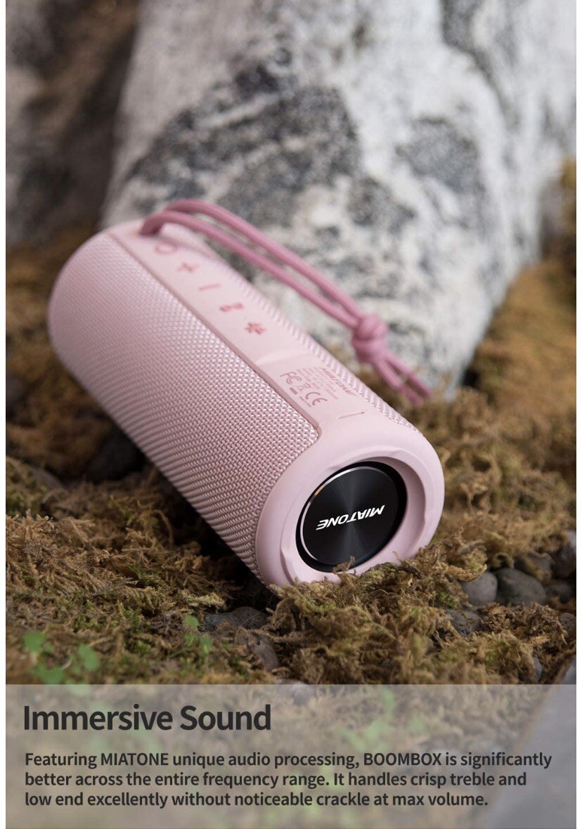 Buy 1 Ship 2!!! Miatone Boombox Splashproof Wireless Speaker (Pink)
