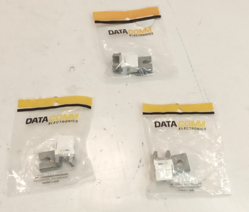 Data Comm 20-3426-UWH Cat 6 Data Jack 180° Configuration Ultra White 3pk