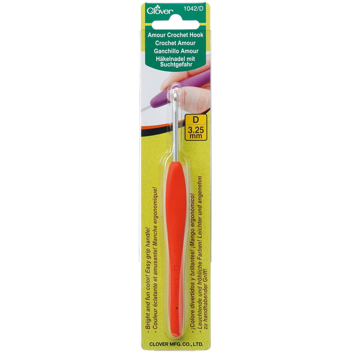 Clover 1042/D Amour Crochet Hook-Size D3/3.25mm