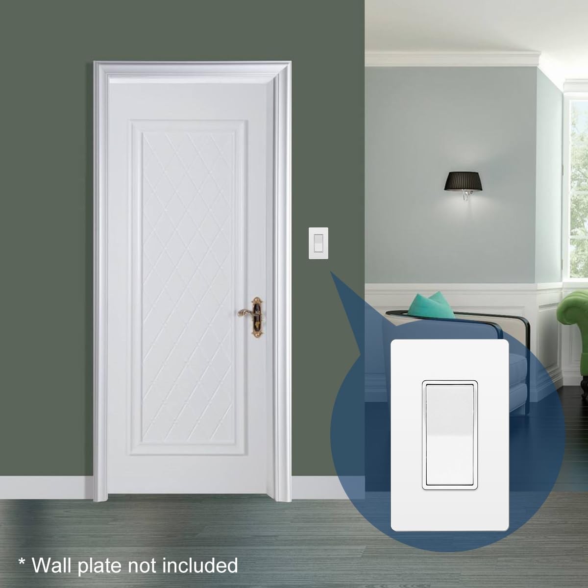 CML Single Pole Decorator Light Switch, 20 Pack Pole, Gloss White
