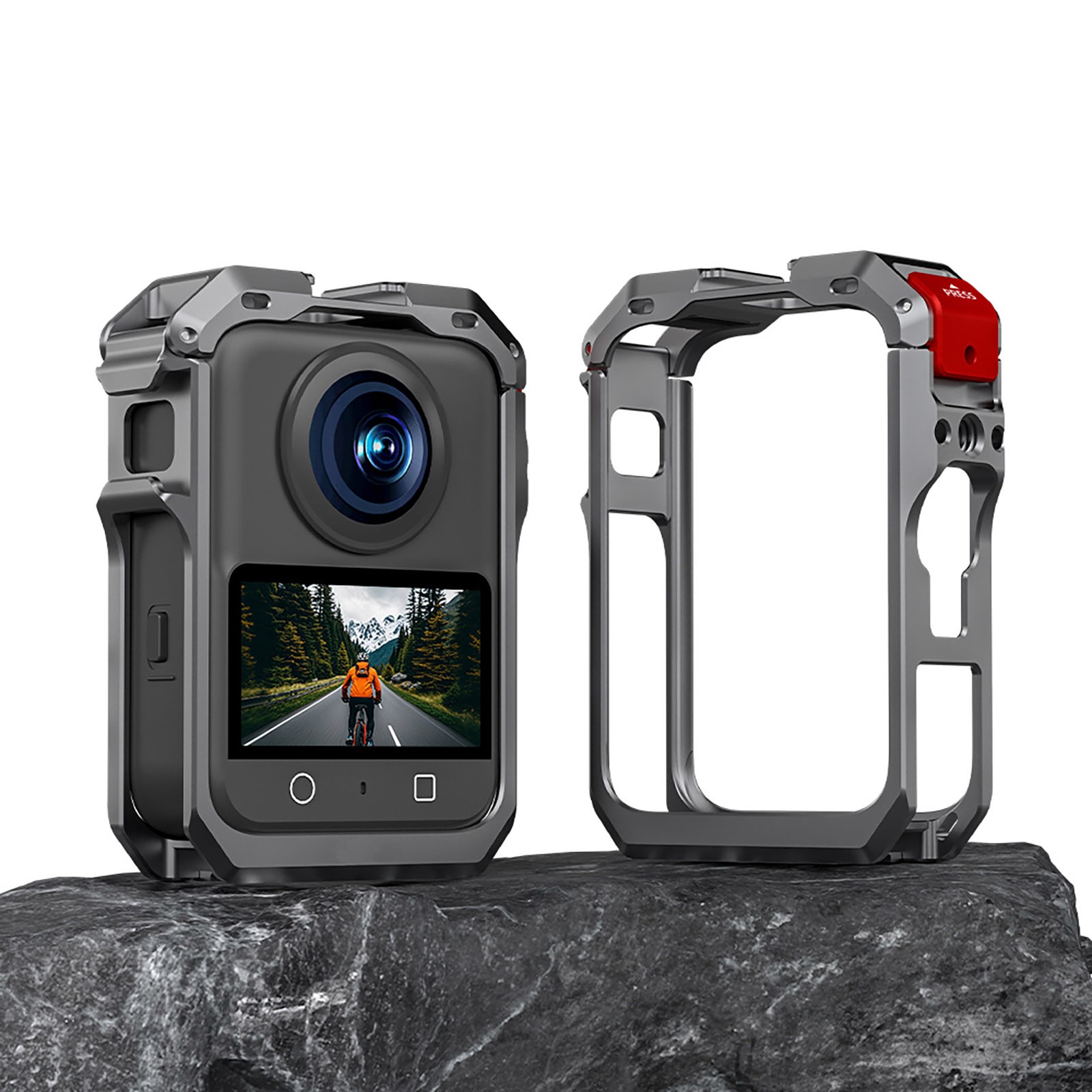 Good Quality For DJI Osmo 360 Camera Metal Rabbit Cage Frame Case+Lens Cover