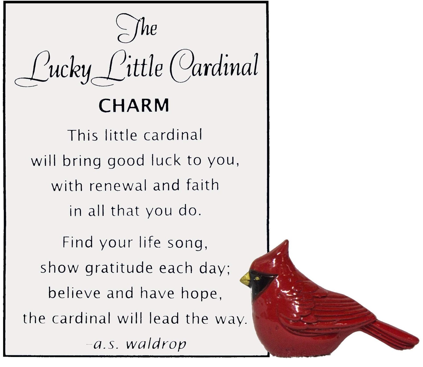 Ganz The Lucky Little Cardinal Charm with Story Card New 1 inch, Red