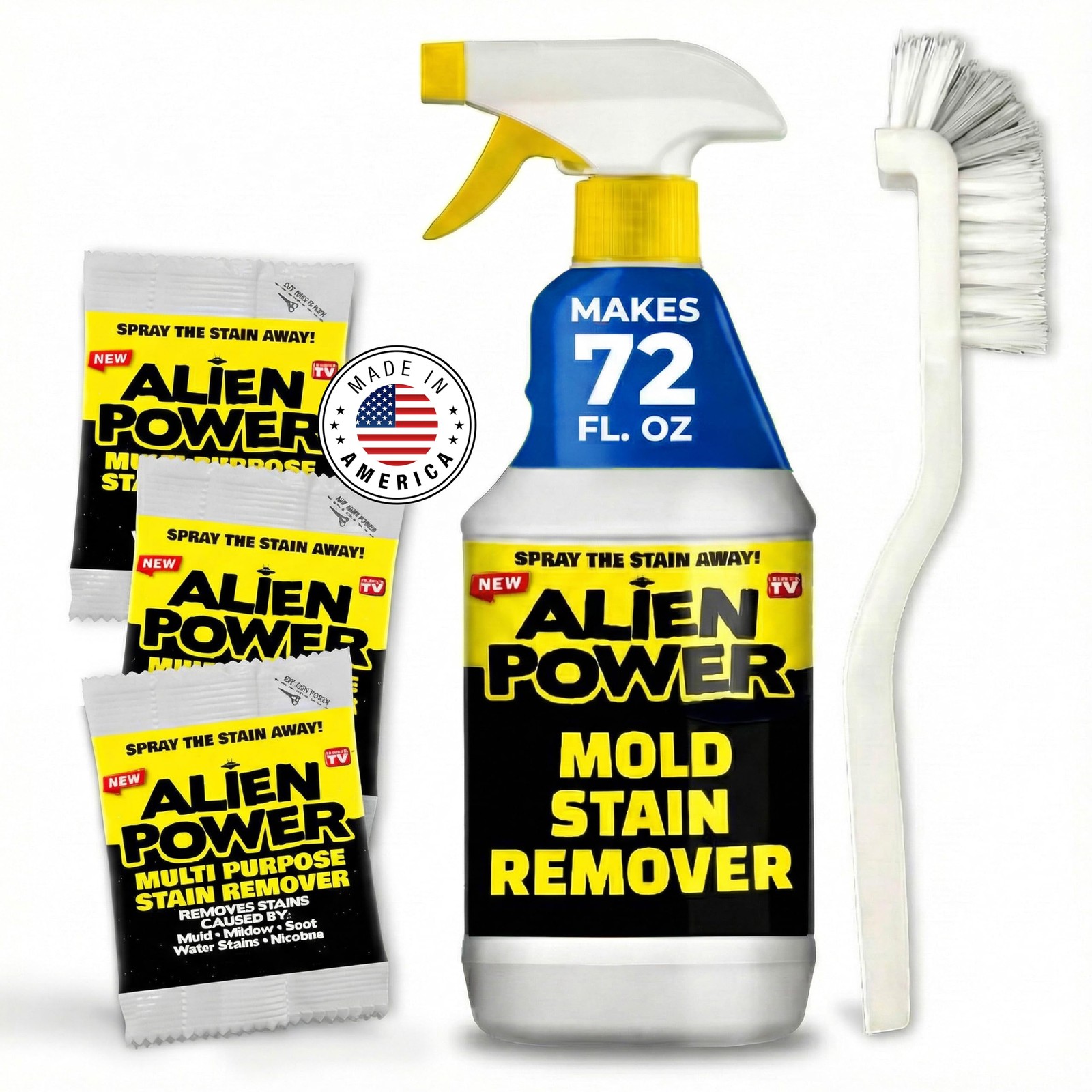 Alien Power Instant Stain Remover Spray for Mold and Mildew and Grout, All Pu...