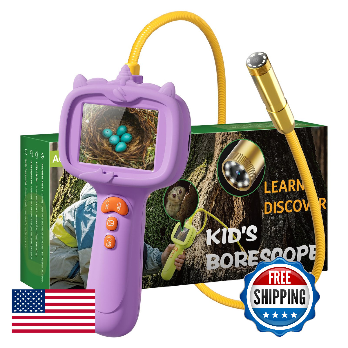 Kids Borescope Toys Camera with Light for 4-10 Years Old Boys Girls Birthday Gif
