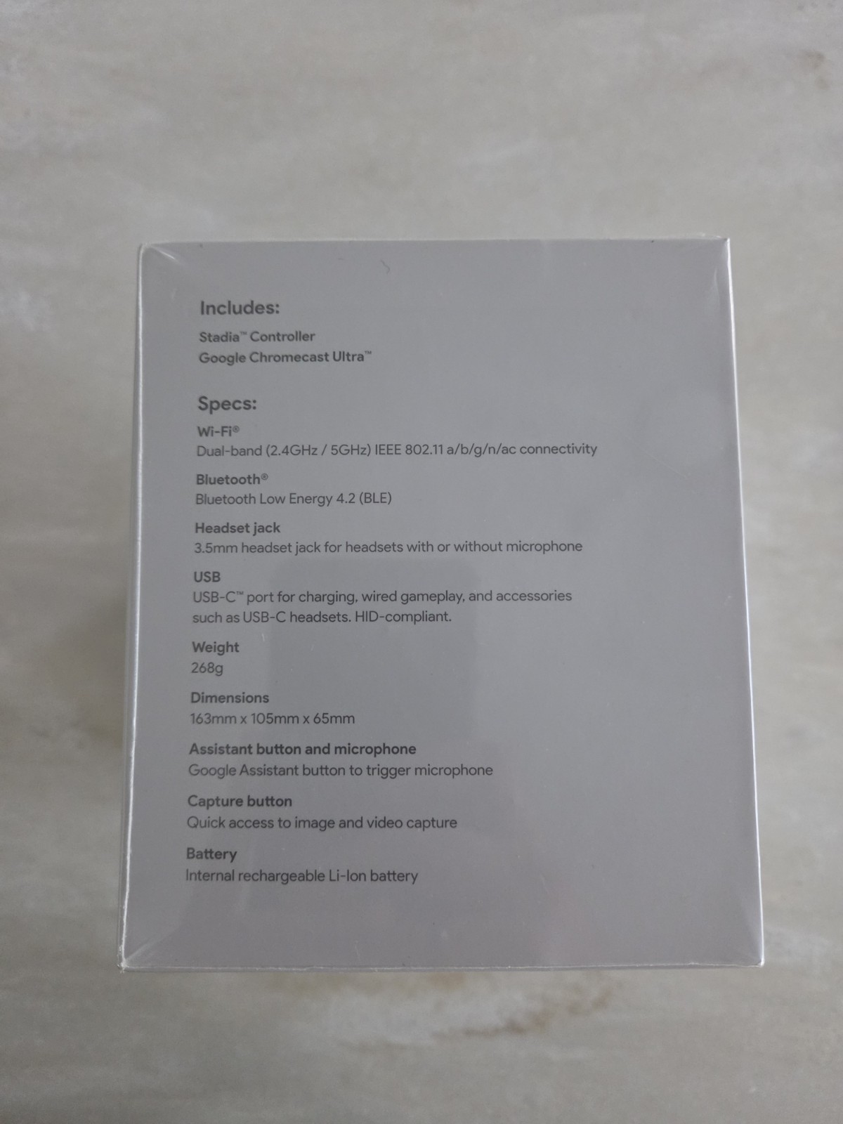 Google Stadia Premiere Edition Controller White Bluetooth USB-C 3.5mm Mic