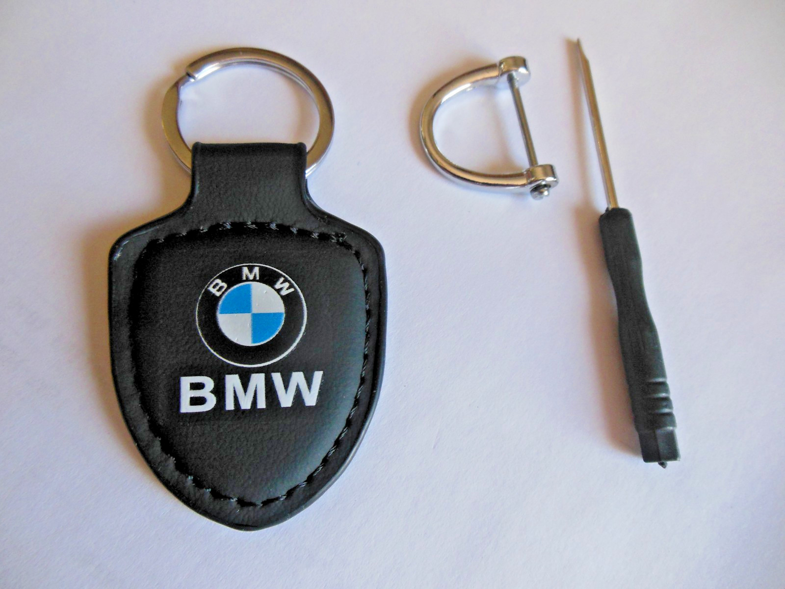 BMW  Logo ** Keychain  *  BLACK   leather   * Free  Shipping