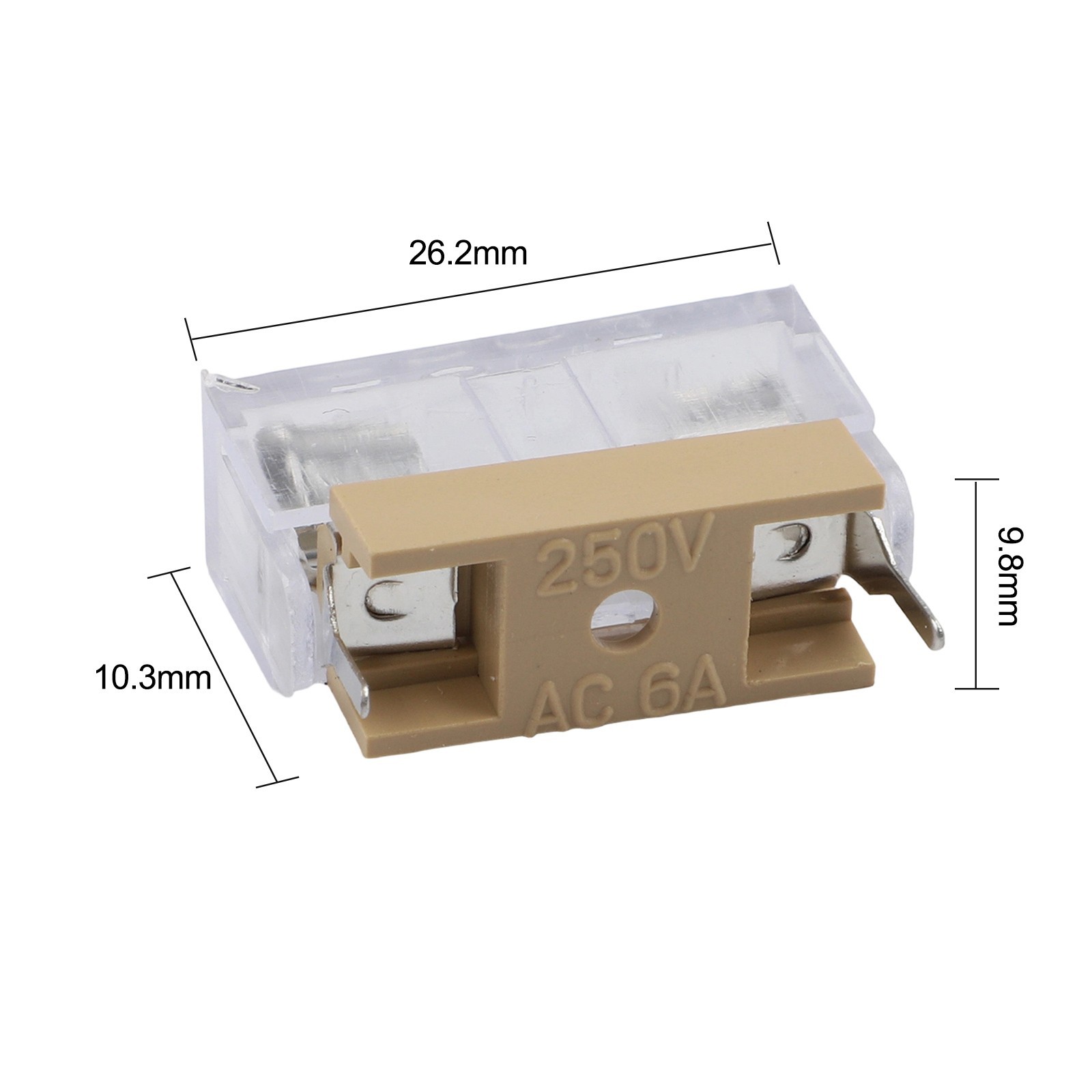 Flame Retardant Fuse Holder 5 by 20 with Clear Cover for Easy Fuse Status Check