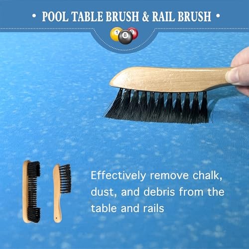 LAKINGO Pool Table Brush Set for Felt, 5 Kit Billiard Table and 5 Kit - Walnut