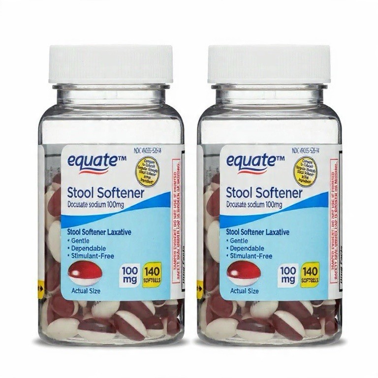 2 PACK Equate Stool Softener Laxative Softgels for Constipation 100 mg 140 Count