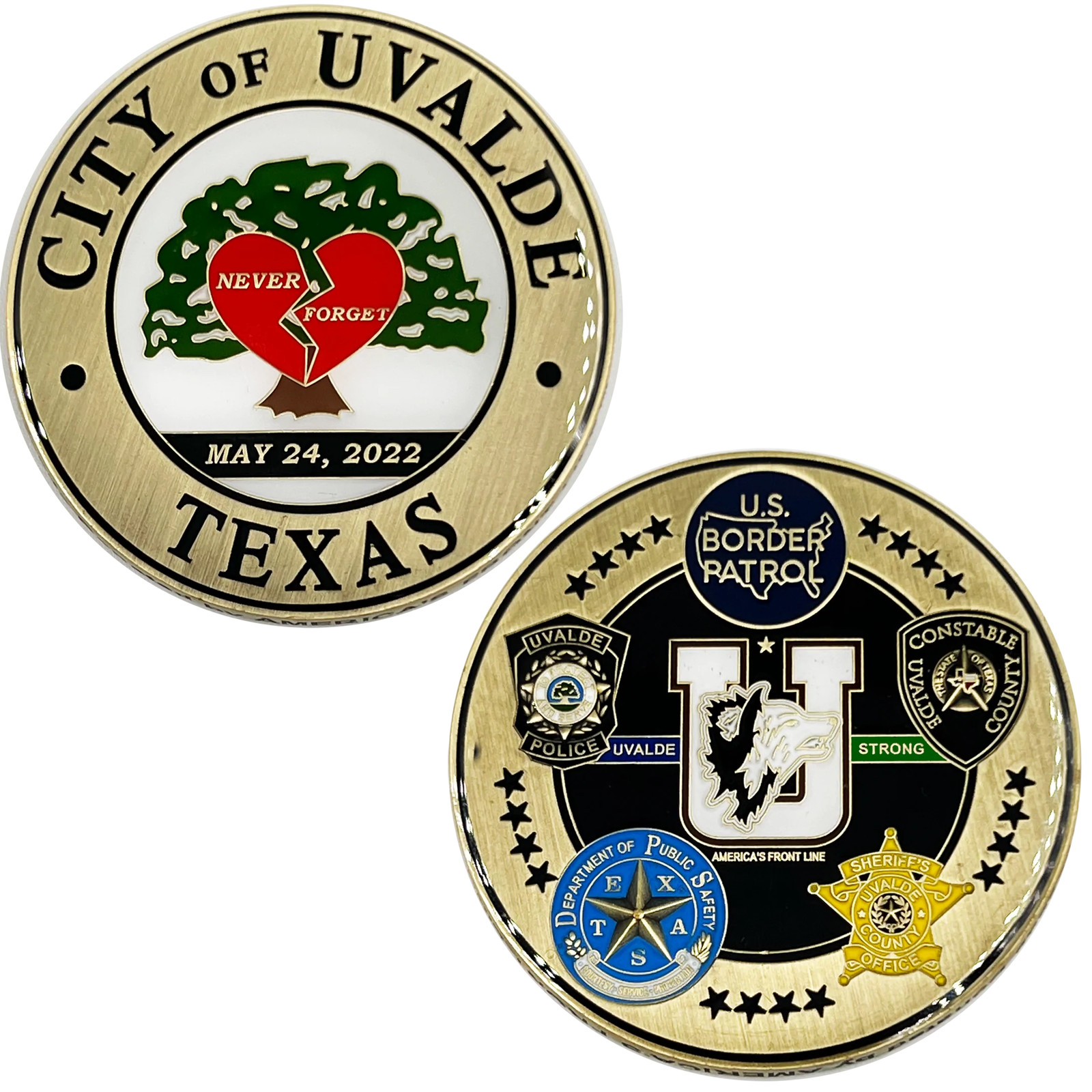 BL1-06 Uvalde Texas Challenge Coin Police Constable Border Patrol Department of