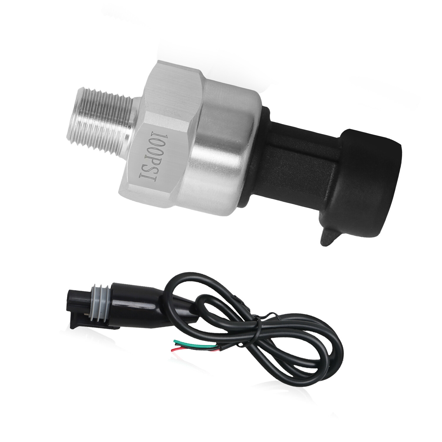 New 100PSI 1/8" NPT Pressure Sensor Sender W/Connector pigtail for Oil Fuel Gas