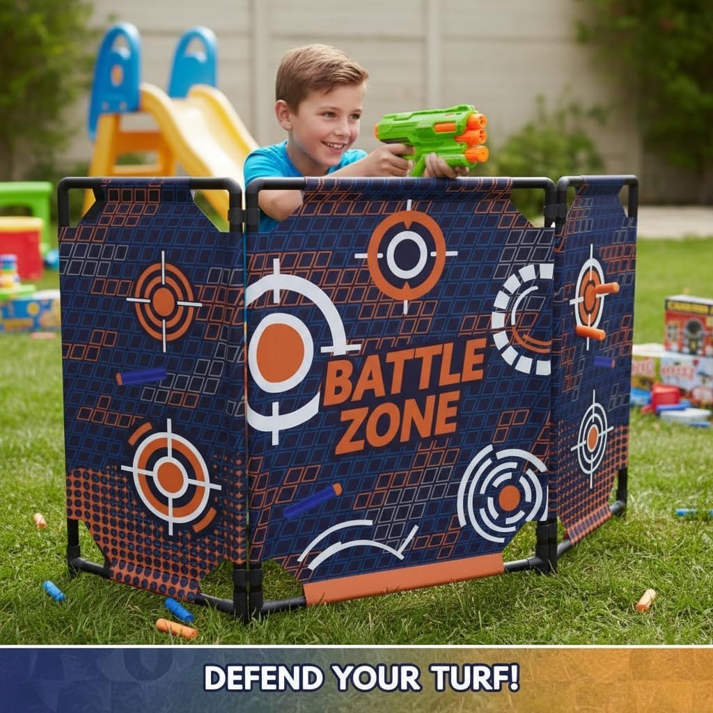 2-Pack Tactical Bunker Obstacles - Foldable Battlefield Cover for Laser Tag Fun