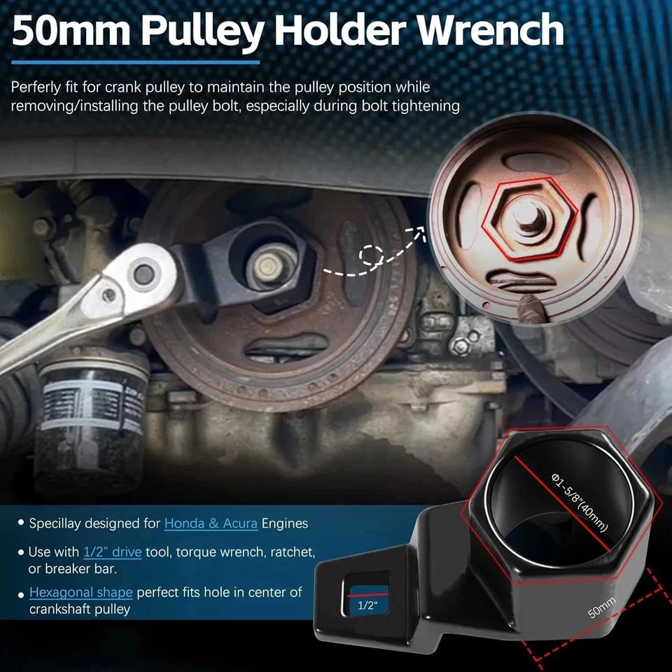 For Honda Crank Pulley Tool 19Mm Harmonic Balancer Socket & 50Mm