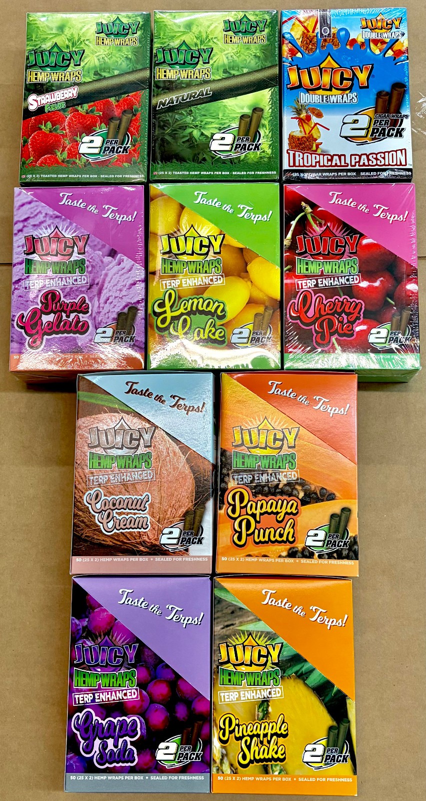 Assorted Pick Your Own Full Box of 25 Packs Juicy Jay Wraps w/ Free Shipping