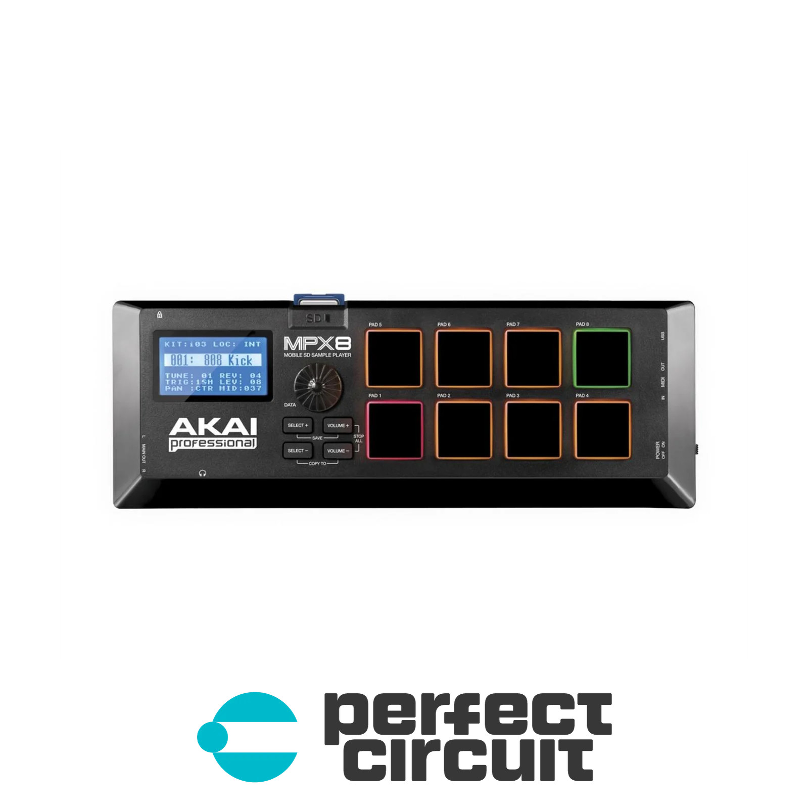 Akai MPX-8 MPX8 Mobile SD SDHC SAMPLE PLAYER - NEW - PERFECT CIRCUIT