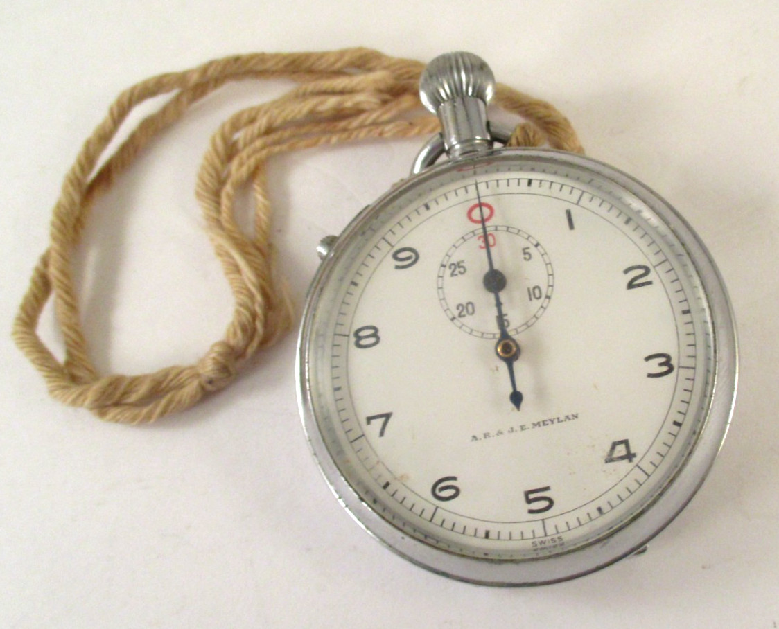 Vintage A.R. & J.E. MEYLAN SWISS 7J STOP WATCH RUNS