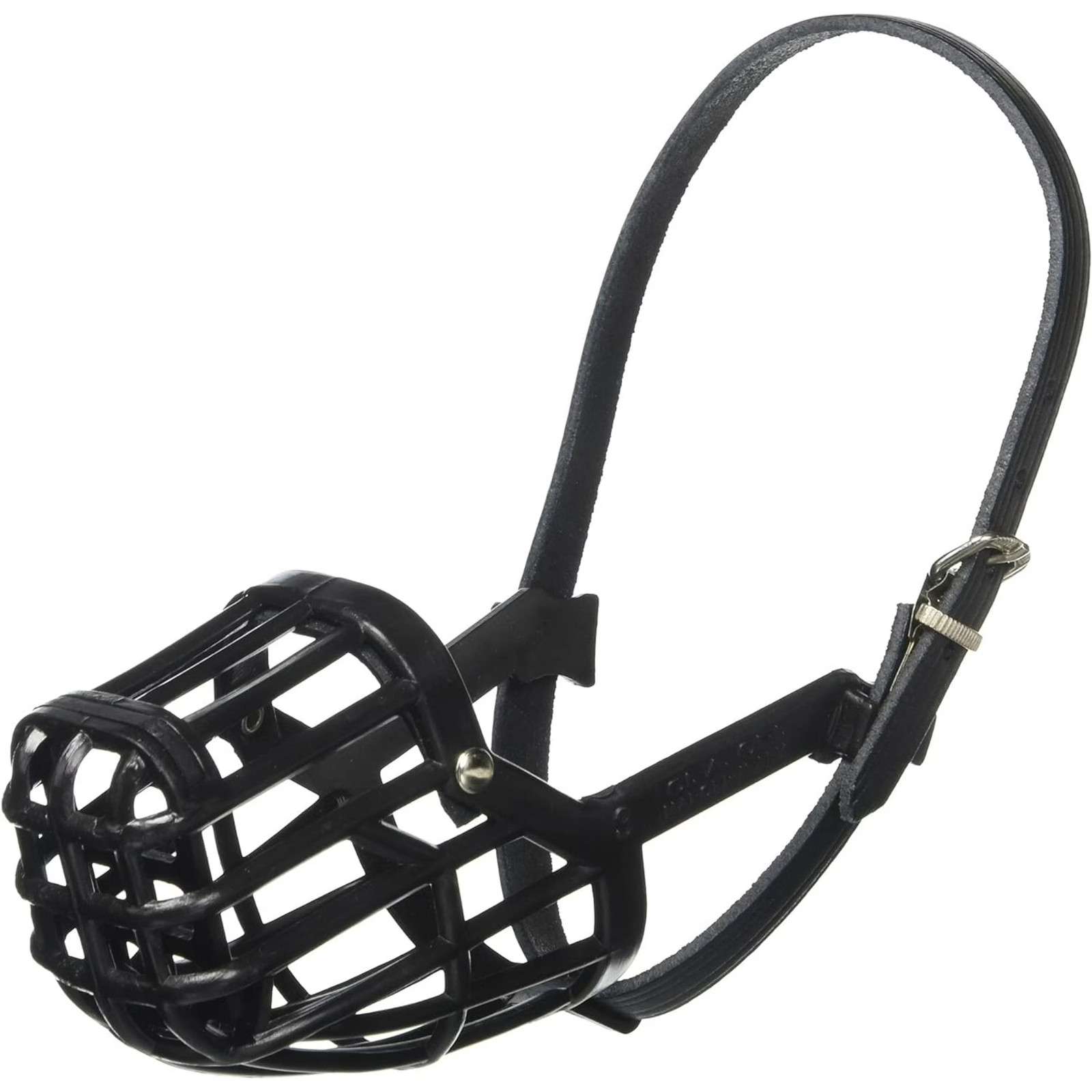 Leather Brothers Italian Basket Dog Muzzle, Black, Size 4