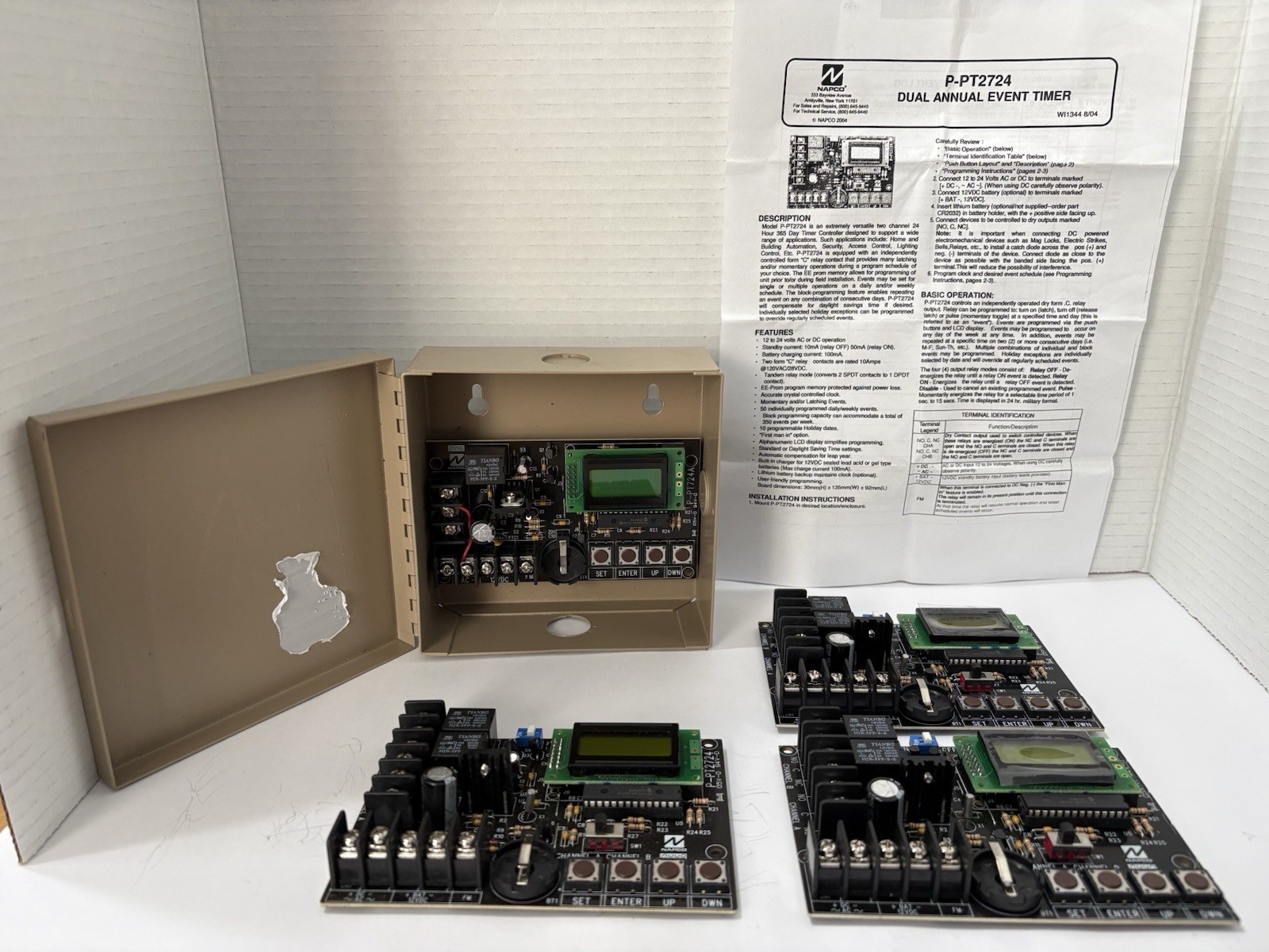 Napco (Altronix) PT2724 Timer/Controller 365 Day 24-Hour 1 and 2 CH  *Lot of 4*