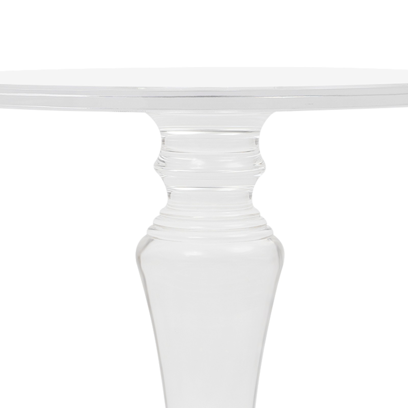 Clear Acrylic Side Table Round Ende Table Drink Table for Small Space 13.8"x19”