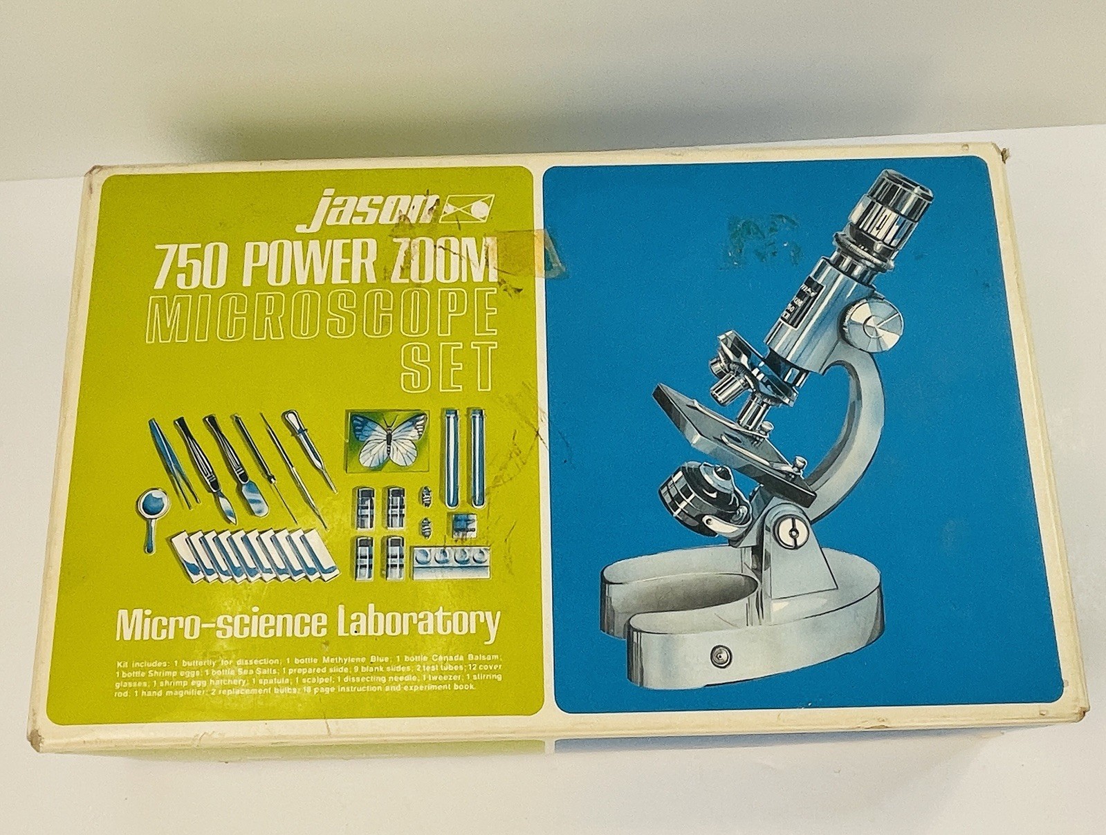 Vintage Jason 750 Power Zoom Microscope Set Science Laboratory Kit w/ Box READ